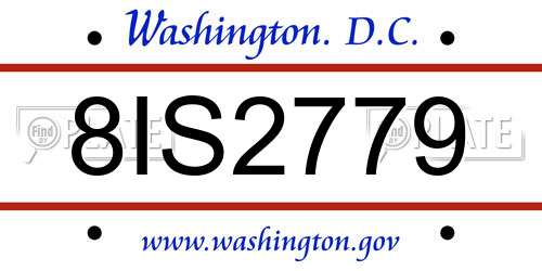 8IS2779 District Of Columbia License Plate