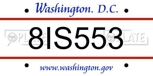 8IS553 District Of Columbia License Plate