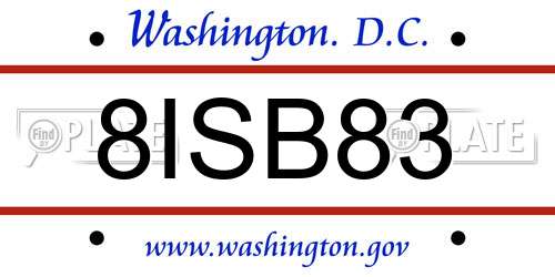 8ISB83 District Of Columbia License Plate