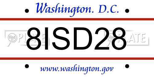 8ISD28 District Of Columbia License Plate