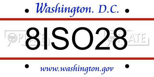 8ISO28 District Of Columbia License Plate