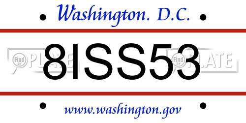 8ISS53 District Of Columbia License Plate
