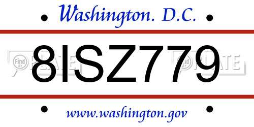 8ISZ779 District Of Columbia License Plate