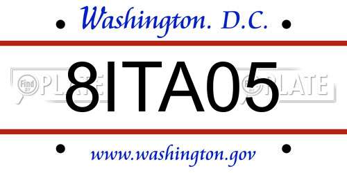 8ITA05 District Of Columbia License Plate