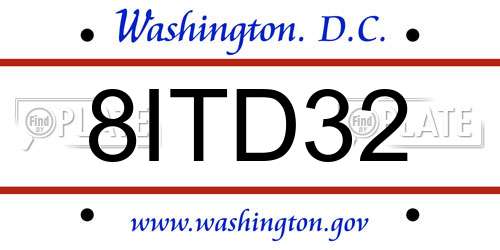 8ITD32 District Of Columbia License Plate