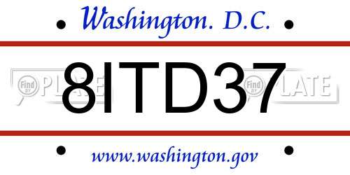 8ITD37 District Of Columbia License Plate