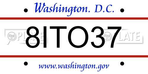 8ITO37 District Of Columbia License Plate