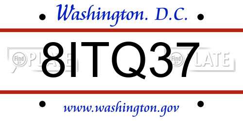 8ITQ37 District Of Columbia License Plate
