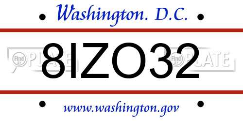 8IZO32 District Of Columbia License Plate