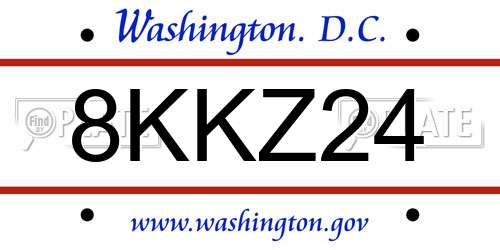 8KKZ24 District Of Columbia License Plate