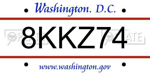 8KKZ74 District Of Columbia License Plate
