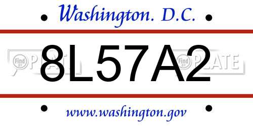 8L57A2 District Of Columbia License Plate