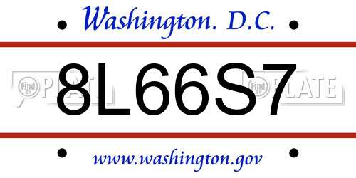 8L66S7 District Of Columbia License Plate