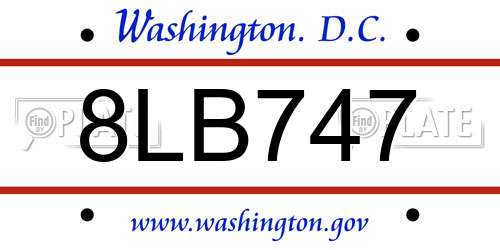 8LB747 District Of Columbia License Plate