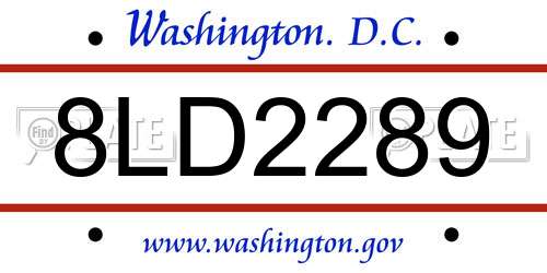 8LD2289 District Of Columbia License Plate