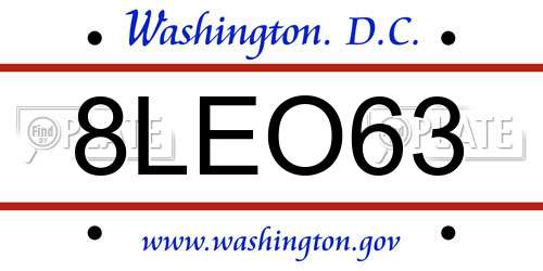 8LEO63 District Of Columbia License Plate
