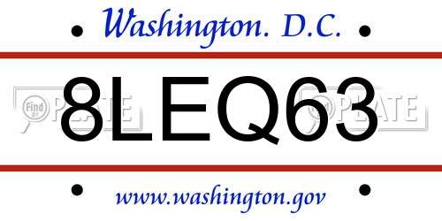 8LEQ63 District Of Columbia License Plate