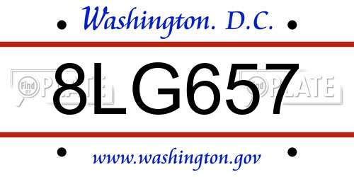 8LG657 District Of Columbia License Plate