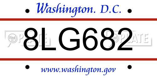 8LG682 District Of Columbia License Plate