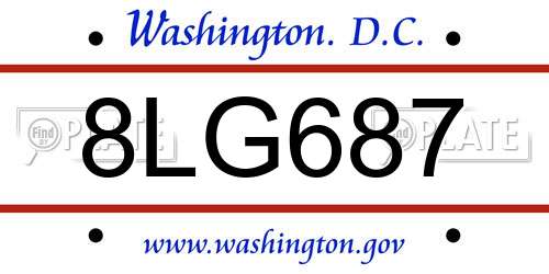 8LG687 District Of Columbia License Plate