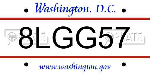 8LGG57 District Of Columbia License Plate