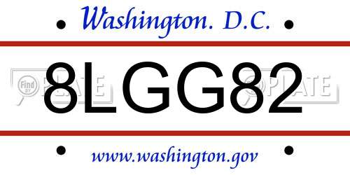 8LGG82 District Of Columbia License Plate