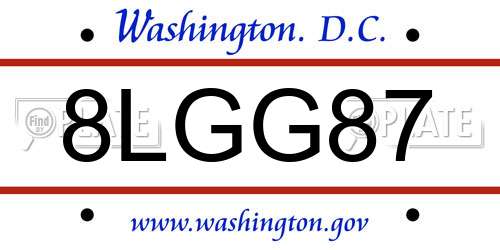 8LGG87 District Of Columbia License Plate