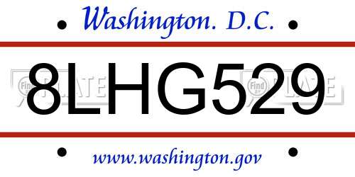8LHG529 District Of Columbia License Plate