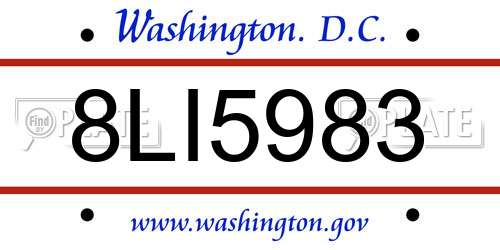 8LI5983 District Of Columbia License Plate