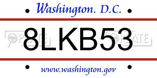 8LKB53 District Of Columbia License Plate