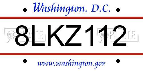 8LKZ112 District Of Columbia License Plate