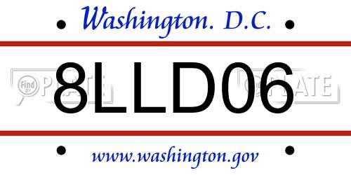 8LLD06 District Of Columbia License Plate