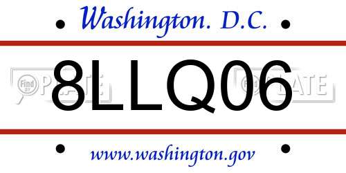 8LLQ06 District Of Columbia License Plate