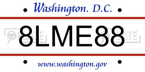 8LME88 District Of Columbia License Plate