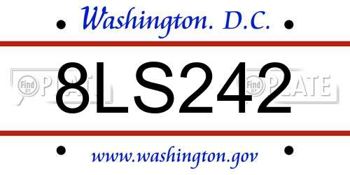 8LS242 District Of Columbia License Plate
