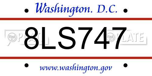 8LS747 District Of Columbia License Plate