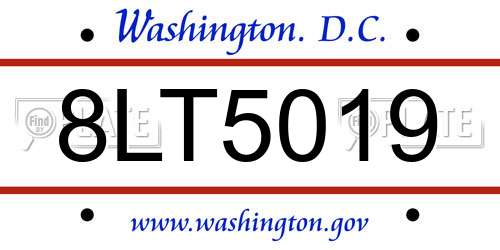 8LT5019 District Of Columbia License Plate
