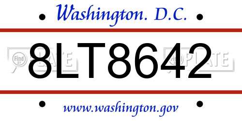 8LT8642 District Of Columbia License Plate