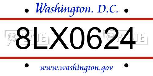 8LX0624 District Of Columbia License Plate