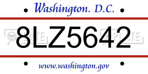8LZ5642 District Of Columbia License Plate