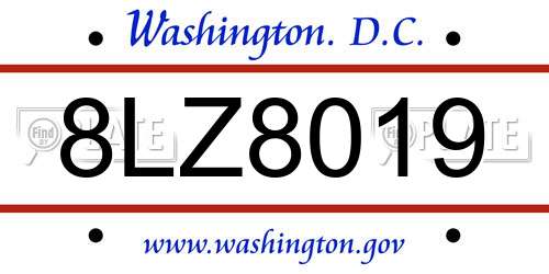 8LZ8019 District Of Columbia License Plate