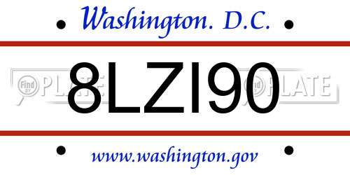8LZI90 District Of Columbia License Plate