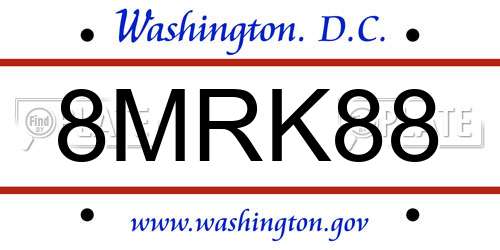 8MRK88 District Of Columbia License Plate