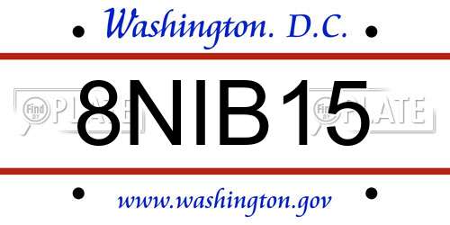 8NIB15 District Of Columbia License Plate