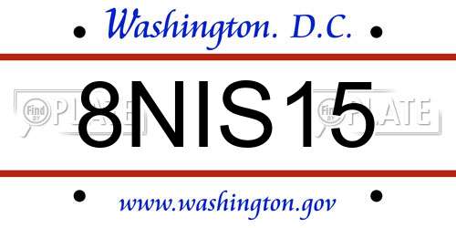 8NIS15 District Of Columbia License Plate