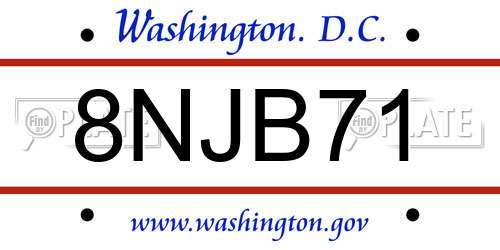 8NJB71 District Of Columbia License Plate