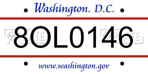 8OL0146 District Of Columbia License Plate