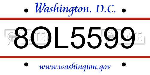 8OL5599 District Of Columbia License Plate