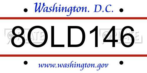 8OLD146 District Of Columbia License Plate