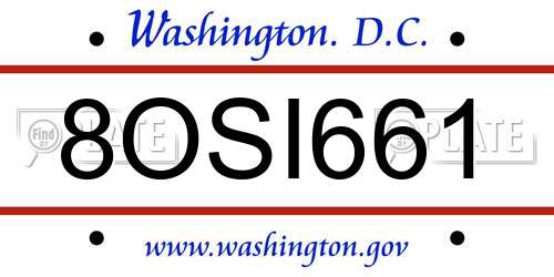 8OSI661 District Of Columbia License Plate